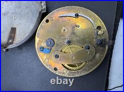 Antique TB Signed Sterling Silver Paired Case English Pocket Watch Movement