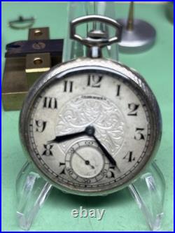 Antique Tavannes Swiss Pocket Watch 14K Solid Gold Case Running 44 Grams