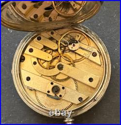 Antique Thevenaz Freres Geneve Pocket Watch Running Ticks Silver Dial Case Swiss