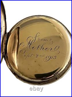 Antique Thomas Russell Sons Liverpool Pocket Watch Hunter 10k Gold Fill Case