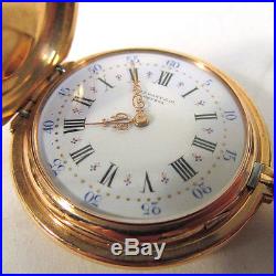 Antique Tiffany Geneva 18K Gold Hunter Case Pocket Watch Fancy Dial