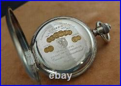 Antique ULYSSE NARDIN Sterling Silver 50mm Hunter Case Pocket Watch