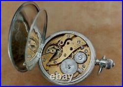 Antique ULYSSE NARDIN Sterling Silver 50mm Hunter Case Pocket Watch