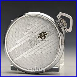 Antique Ulysse Nardin Art Deco Stainless Steel Case Pocket Watch Refurbished F/S