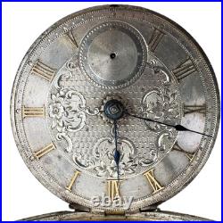 Antique Unbranded Pair Case Silver Key Wind Fusee Pocket Watch. 800 Silver