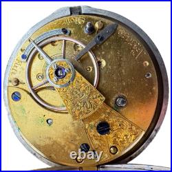 Antique Unbranded Pair Case Silver Key Wind Fusee Pocket Watch. 800 Silver