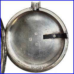 Antique Unbranded Pair Case Silver Key Wind Fusee Pocket Watch. 800 Silver