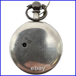 Antique Unbranded Pair Case Silver Key Wind Fusee Pocket Watch. 800 Silver