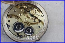 Antique Unbranded Pin Lever Manual Wind Pocket Watch + Niello. 900 Silver case