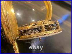 Antique Verge Fusee Enameled Case Pocket Watch