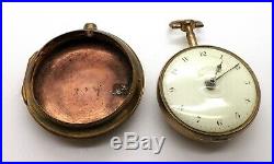 Antique Verge Fusee Gilded Pair Case Pocket Watch By Jn'o Delafellix, London
