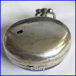 Antique Verge Solid Silver Pair Case Pocket Watch Frances Payne London 1791