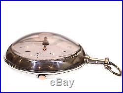 Antique Very Large 1807 Pair Cased Silver Fusee Verge Pocket Watch. Serviced