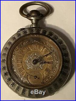 Antique Very Ornate Pocket Watch In Its Original Case