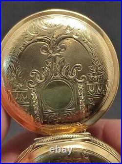Antique Victorian C1890's Jas Boss 14k GF Hunter Empty Pocket Watch Case Signed