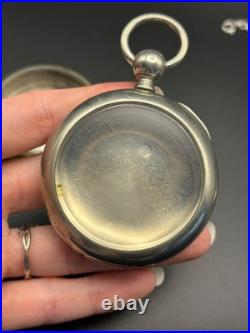Antique Victorian Pocket Watch Case Lot Illinois Nickel Silver Fahys 1884