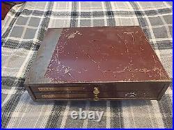 Antique Vintage GENUINE HAMILTON WATCH CO MATERIALS 2 Drawer Cabinet Case &Parts