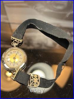 Antique WWI Swiss Trench Watch Red 12 Ruefli 10j 1 Adj Running Gold Filled Case