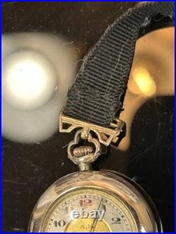 Antique WWI Swiss Trench Watch Red 12 Ruefli 10j 1 Adj Running Gold Filled Case