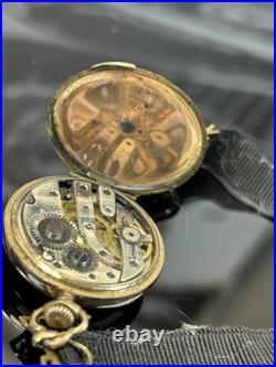 Antique WWI Swiss Trench Watch Red 12 Ruefli 10j 1 Adj Running Gold Filled Case