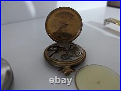 Antique Waldon Pocket Watch With Case Ticks 17 Jewels Old