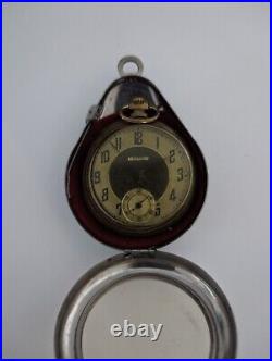 Antique Waldon Pocket Watch With Case Ticks 17 Jewels Old