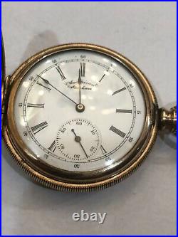Antique Waltham 14K Gold Monarch Case Sidewinder Hunting Pocket Watch