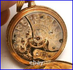 Antique Waltham 14K Yellow Gold Pocket Watch in Hunter Case from 1893-1902