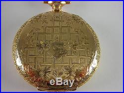 Antique Waltham 16s Very Beautiful Gold Filled Hunter's case pocket watch. 1908
