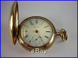 Antique Waltham 1892 model 18s Rail Road grade hunting case pocket watch. 1896