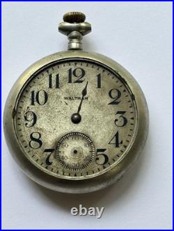 Antique Waltham 18 Size 17 Jewel Adjusted Pocket Watch Runs Silveroid Case