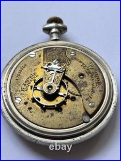 Antique Waltham 18 Size 17 Jewel Adjusted Pocket Watch Runs Silveroid Case