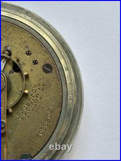 Antique Waltham 18 Size 17 Jewel Adjusted Pocket Watch Runs Silveroid Case