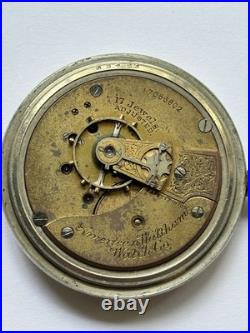 Antique Waltham 18 Size 17 Jewel Adjusted Pocket Watch Runs Silveroid Case