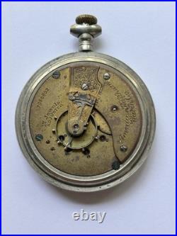 Antique Waltham 18 Size 17 Jewel Adjusted Pocket Watch Runs Silveroid Case