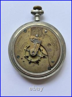 Antique Waltham 18 Size 17 Jewel Adjusted Pocket Watch Runs Silveroid Case