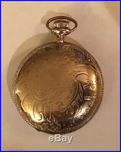 Antique Waltham 18s 17j Pw Ls Gold Filled Ornate Hunter Case Pocket Watch