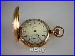 Antique Waltham 18s Beautiful Gold Filled Hunter's case pocket watch. Made 1884