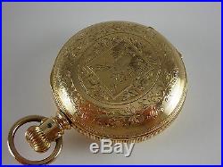 Antique Waltham 18s Beautiful Gold Filled Hunter's case pocket watch. Made 1884