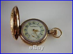 Antique Waltham 18s Beautiful Gold Filled Hunter's case pocket watch. Made 1895