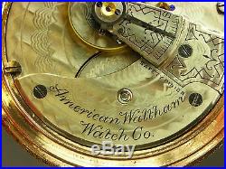 Antique Waltham 18s Beautiful Gold Filled Hunter's case pocket watch. Made 1895