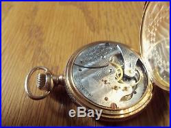 Antique Waltham 8 Size 14k Solid Gold Hunter Case Pocket Watch