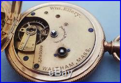Antique Waltham 8s 7j William Ellery Keywind Pocket Watch 14k Solid Gold Case
