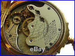 Antique Waltham Beautiful 14k solid Gold Box Hinge Hunter's case pocket watch