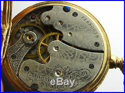Antique Waltham Beautiful 14k solid Gold Hunter's case Liadies pocket watch 1902
