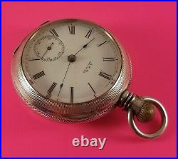 Antique Waltham Champion Pocket Watch KSKW 18 Size 11 Jewels Coin Silver Case