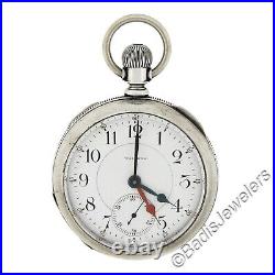 Antique Waltham Crescent St. Grade Size 18s 21j Pocket Watch Open Face Coin Case