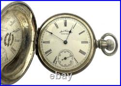 Antique Waltham Grade E 6s Pocket Watch Coin Silver Case Runs Intermittent
