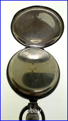 Antique Waltham Grade E 6s Pocket Watch Coin Silver Case Runs Intermittent