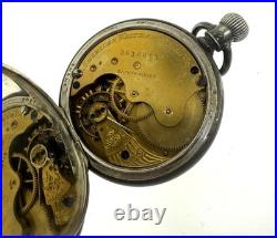 Antique Waltham Grade E 6s Pocket Watch Coin Silver Case Runs Intermittent